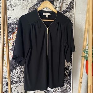 Michael Kors Black Zipper Top